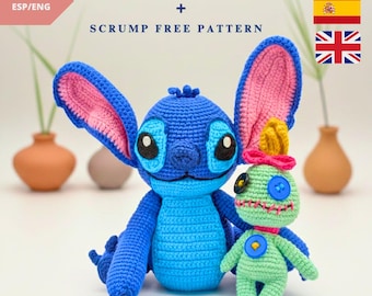 Stitch and Scrump Crochet Pattern: Amigurumi PDF (English & Spanish)