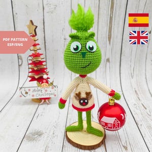 PDF Amigurumi Pattern Grinch - Crochet Tutorial - Christmas Crochet Pattern