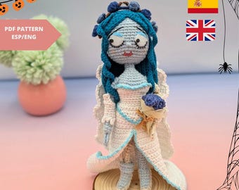 Corpse Bride Crochet Pattern: Emily Amigurumi Doll (PDF Download)