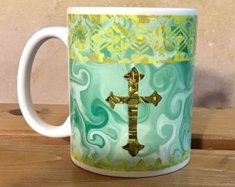 Cross 11 oz. Coffee Mug- Religious Christian Mother's Day Father's Day  Easter Gift