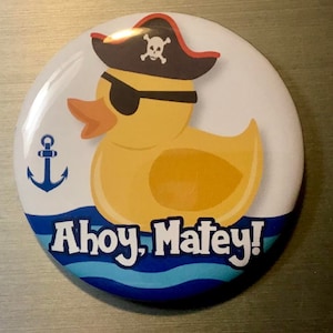 Yellow Duck 2.25" Pin Button or Fridge Magnet - Cruise, Cruising, Sailing, Boat, Pin Button Badge, Rubber Backed Magnet bild 5