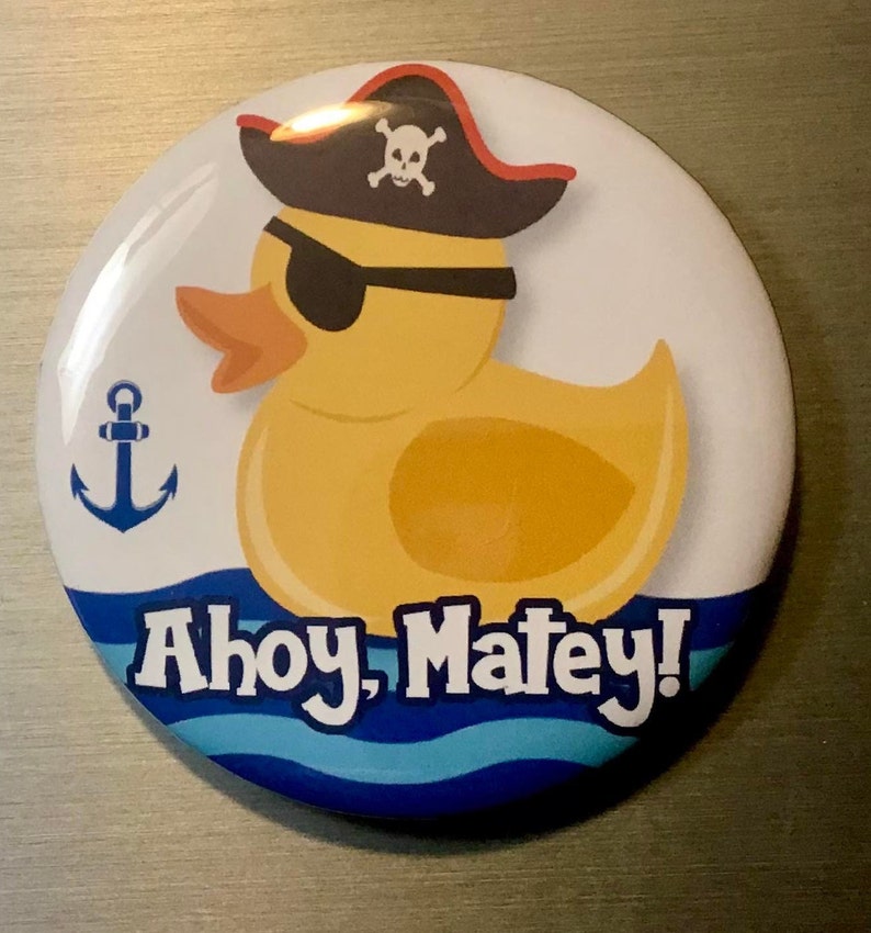 Yellow Duck 2.25" Pin Button or Fridge Magnet - Cruise, Cruising, Sailing, Boat, Pin Button Badge, Rubber Backed Magnet bild 5