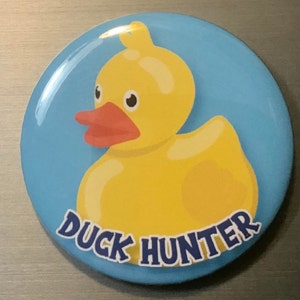 Yellow Duck 2.25" Pin Button or Fridge Magnet - Cruise, Cruising, Sailing, Boat, Pin Button Badge, Rubber Backed Magnet bild 3