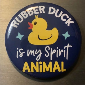 Yellow Duck 2.25" Pin Button or Fridge Magnet - Cruise, Cruising, Sailing, Boat, Pin Button Badge, Rubber Backed Magnet bild 6