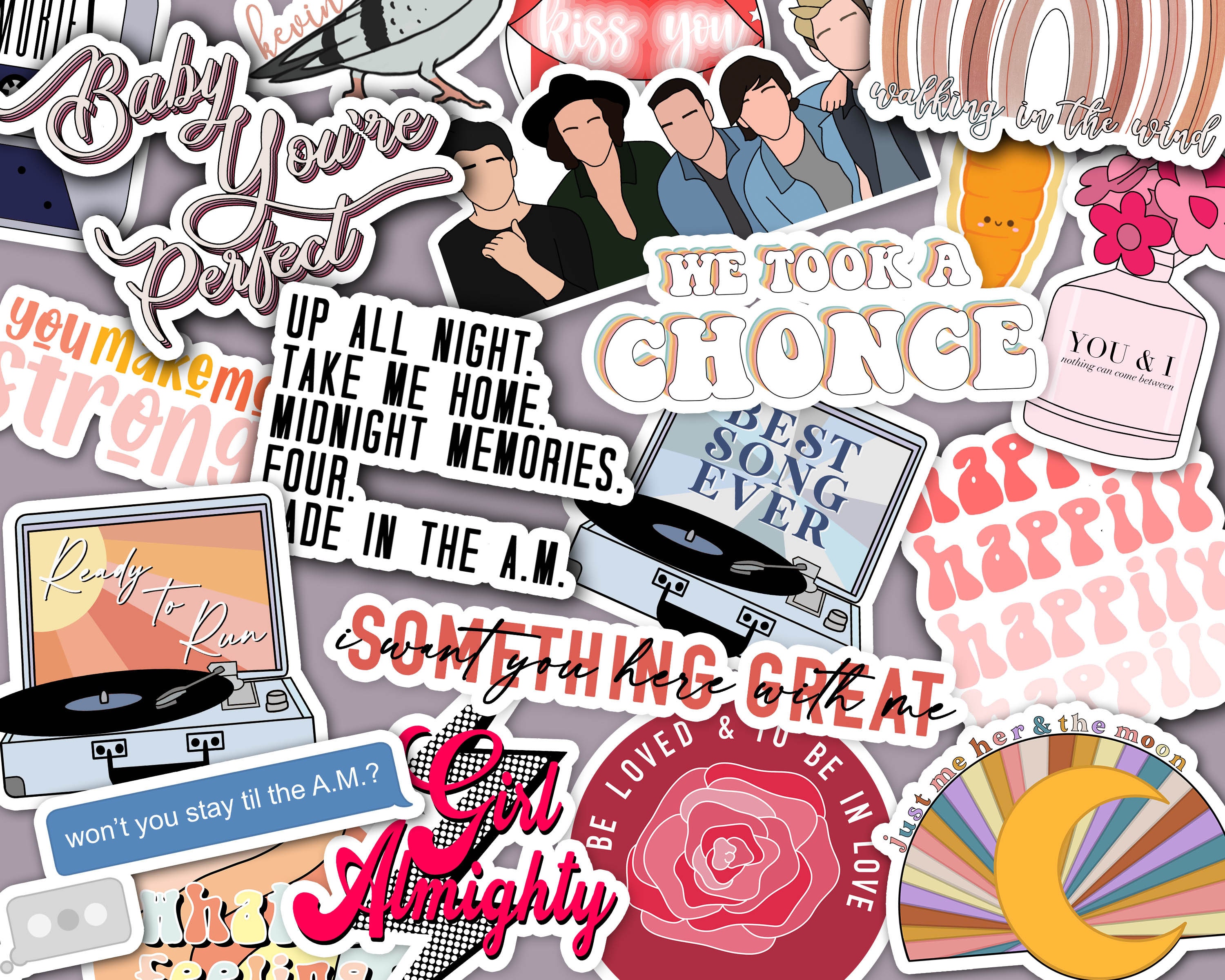One Direction Stickers 1D Sticker Pack Laptop Sticker Set Etsy