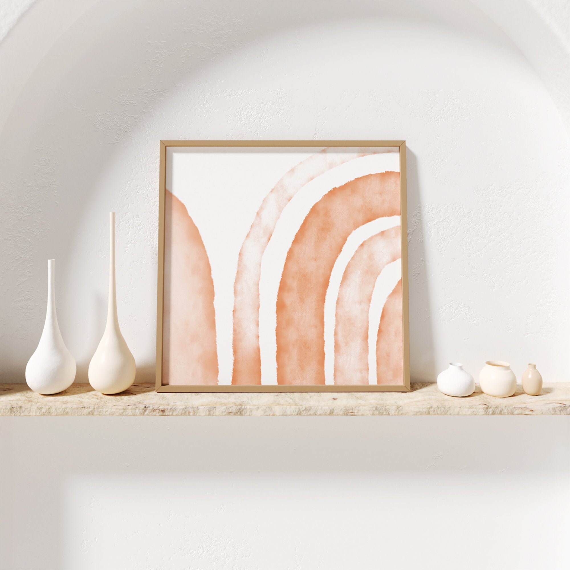 Square Print Square Wall Art Square Art Print Orange Etsy