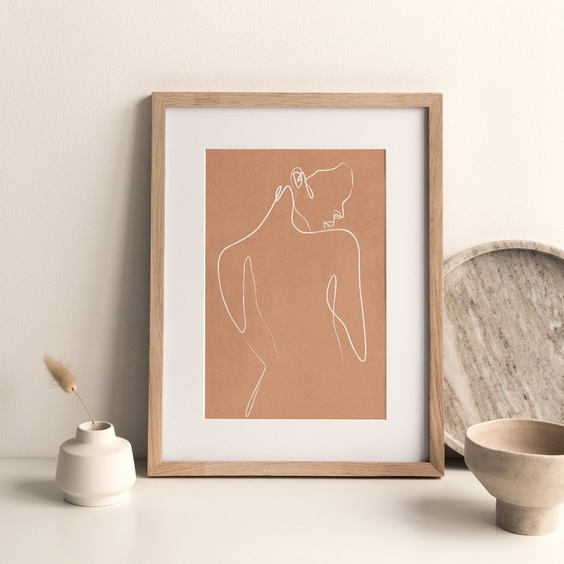 Woman Figure Print Woman Body Line Art Minimalist Body Art Etsy