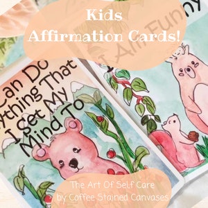 Kids Affirmation Cards, encouragement cards, selfcare, positive affirmations, mindful meditation, teacher aide, anxiety tools, 30 cards