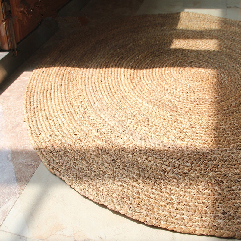 Woven round natural seagrass rug handmade seagrass carpet jute Etsy