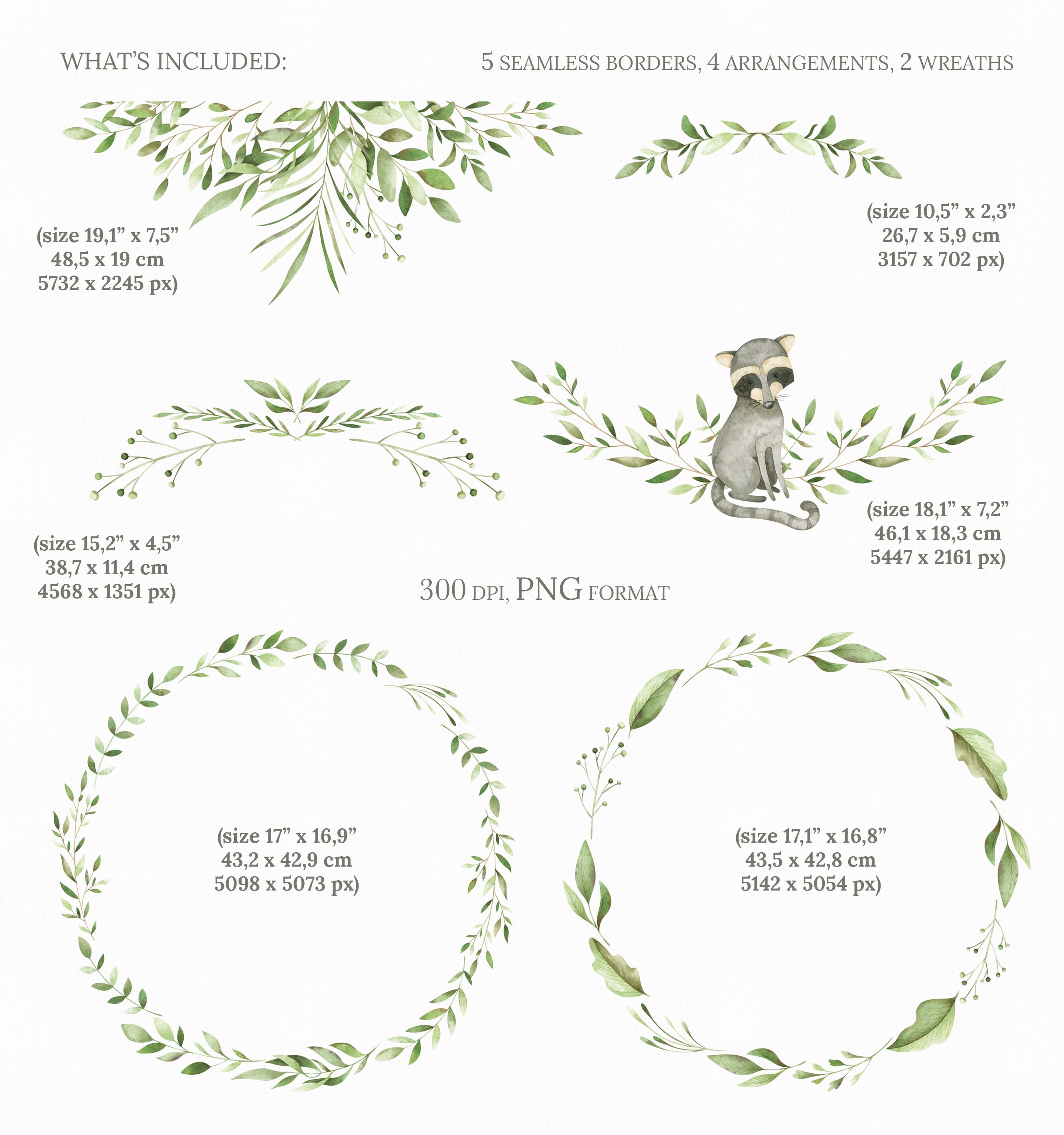 Watercolor woodland border clipart. Frame with raccoon deer Etsy