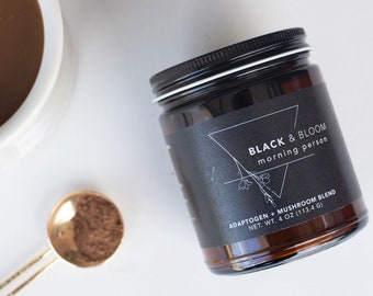 Mushrooms + Adaptogens for Coffee or Tea | Organic | Morning Person | Superfood Ashwagandha Cacao Reishi Chaga Lion's Mane Cordyceps Powder