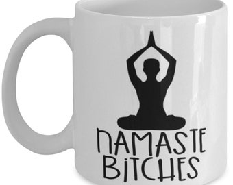 Stocking Stuffers Set of Six Glass Magnets Yogi Gift Om Namaste Bitches Eat Sleep Yoga Fitness Yoga Meditation