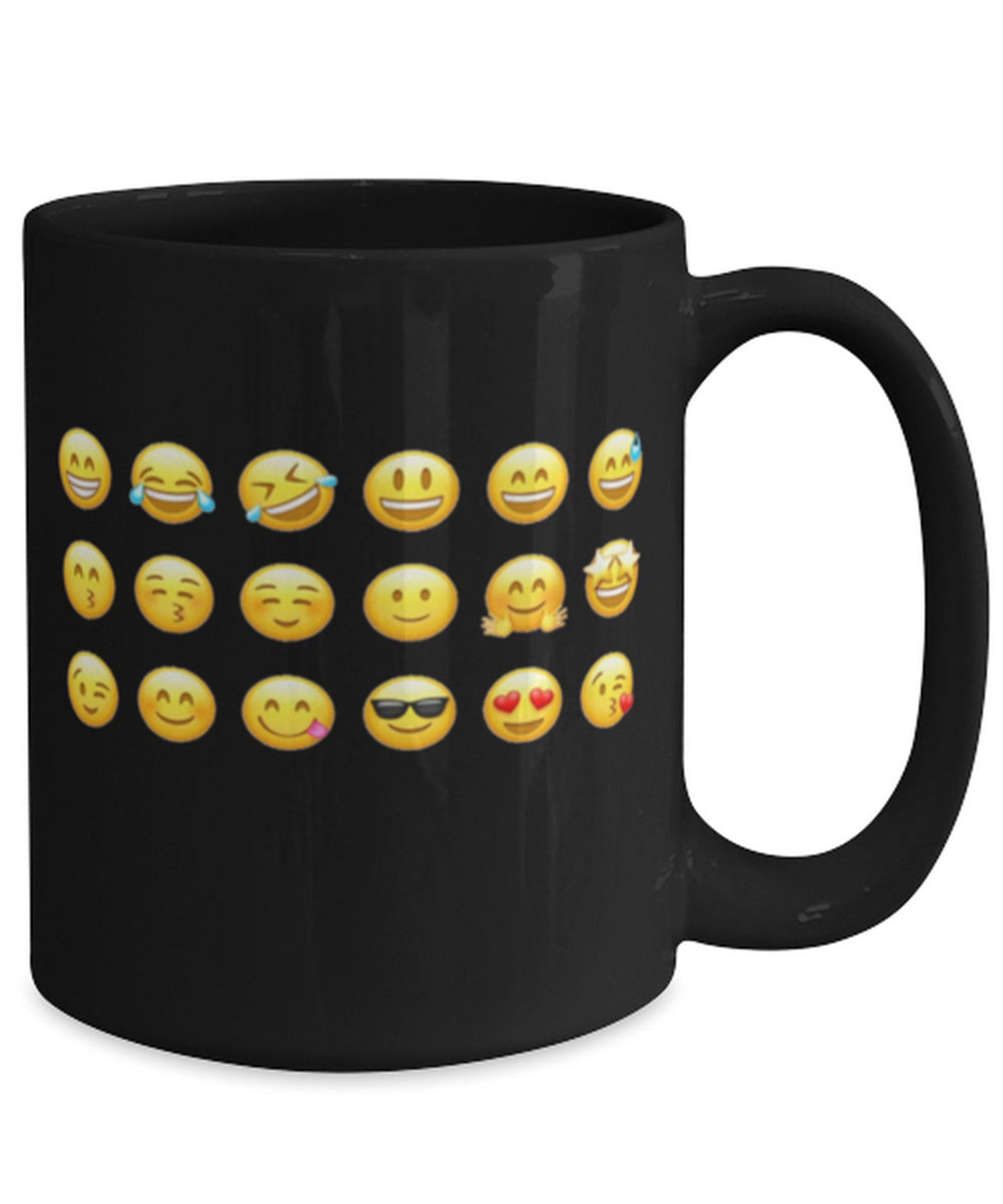 Stackable Emoji Mug 15oz Stackable Emoji Tea And Coffee Black Etsy