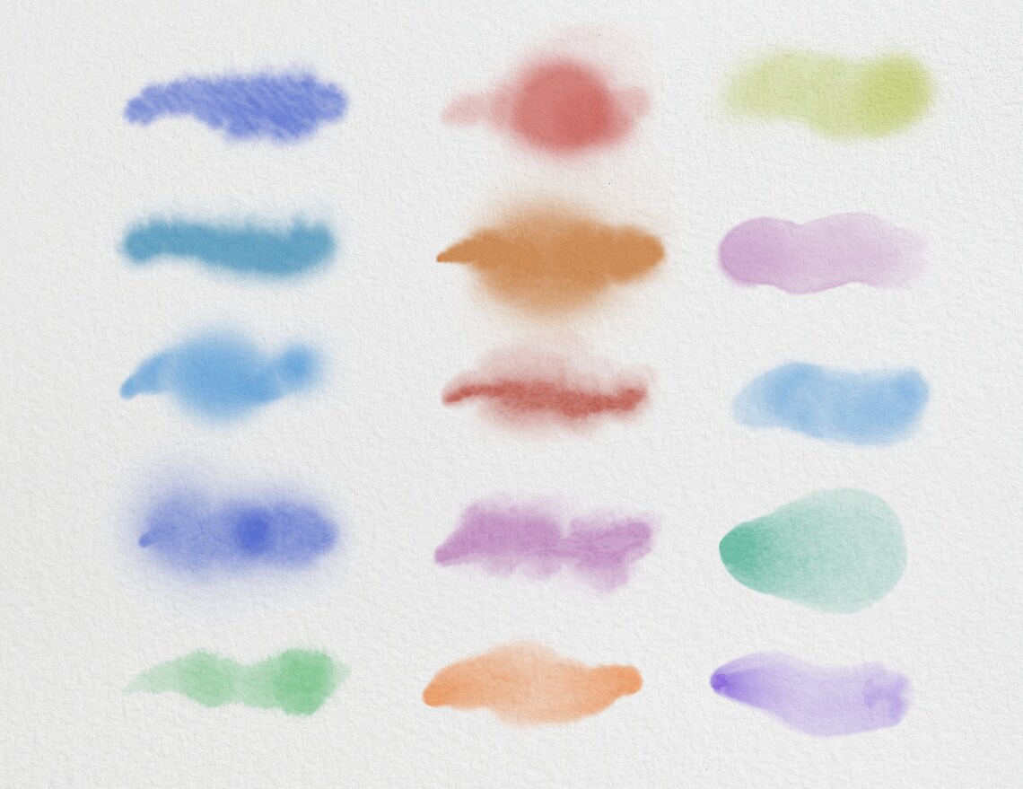 90 Watercolor Brushes for Procreate, Digital Watercolor Brush