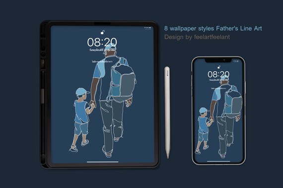 Iphone Ipad Wallpaper Blue Color Apple Lock Screen Etsy