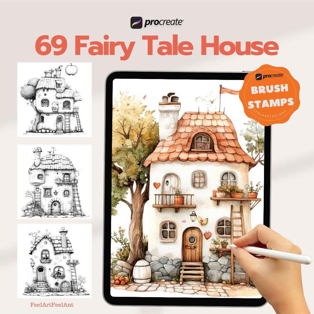 69 Fairy Tale House Procreate Stamps, Brushes for Procreate on Ipad ...