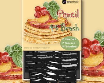 45 Pencil Brushes for Procreate, Procreate Sketching Brushes, Texture Brush, Hand Lettering Brush,iPad Brush, Procreate Brush Pack
