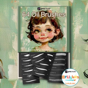 64 Oil Brushes for Procreate, Oil Brushes, Oil Texture, Oil Canvas, iPad Brush, Procreate Brush Pack
