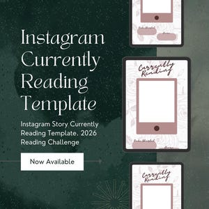 2026年現在読書中のローズ Instagram ストーリーテンプレート | Bookish Tracker | Bookstagram