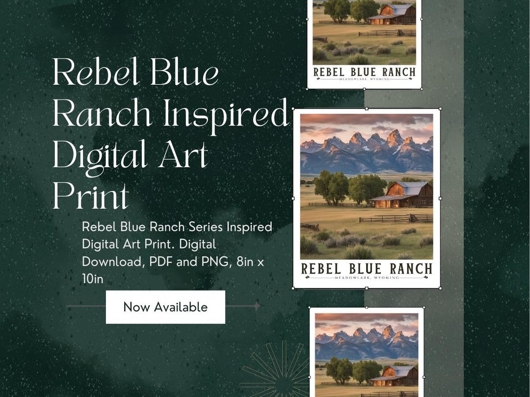 Rebel Blue Ranch Landscape Print | Cowboy Romance | 8in by 10in Digital ...