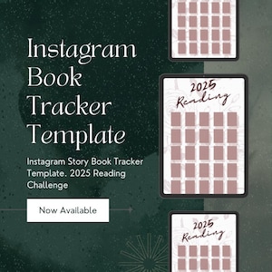 2025 Reading Tracker | Instagram Story Template for Book Lovers | Roses | Bookstagram Template