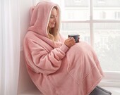 OVERSIZED BLANKET HOODIE Uk. Reversible Sienna Ultra Plush Sherpa Giant Big Hooded Sweatshirt. Warm, Cosy Comfortable Blanket hoodie.