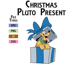 Digital Pluto Christmas Present Print - Instant Download