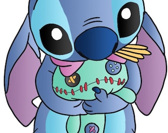 stitch holding doll