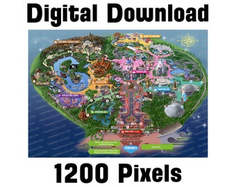 Disneyland Park Map Etsy