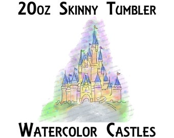Watercolor Castles | 20oz Tall Skinny Tumbler