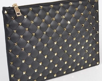 black studded clutch