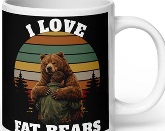 Fat Bear Week, Fat Bear Week Mug with Man, Fat Bear Week Mug, Fat Bears, Katmai Alaska Bears, Fat Bear, Fat Bear Merch, Fat Bear Mug