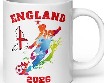England Mug, England 2026 Mug, England Mug 2026, England Soccer Mug, English Football Mug,