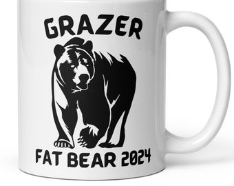 Fat Bear 2024, Grazer Mug, Queen of Katmai Mug, Grazer 128 Mug, Fat Bear Week, Fat Bear, Bear Lover Mug, Brown Bear Mug, Bear Lover Gift,