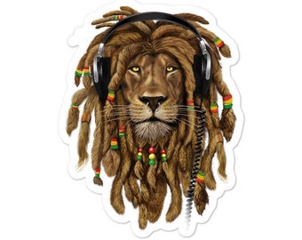 Rasta Lion Sticker, Rasta sticker, Lion of Judah Sticker, Leo Sticker, Leo Zodiac sticker, Dreadlocks Sticker, Reggae Sticker