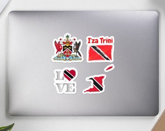 Trinidad and Tobago Stickers x 4, Trinidad Coat of Arms, Trini Stickers, Trinidad and Tobago Flag, Trinidad Stickers,