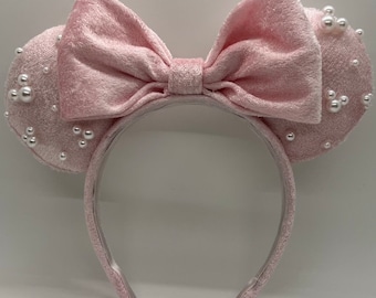 Oreilles de souris perle rose clair