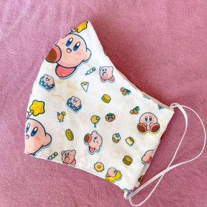 Kirby Face Mask with Nose Wire and Filter Pocket