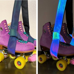 Correa de transporte reflectante iridiscente para patines