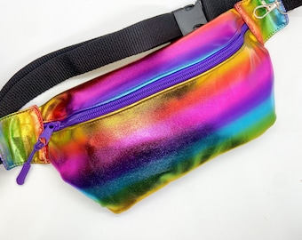 Sac banane métallique arc-en-ciel France