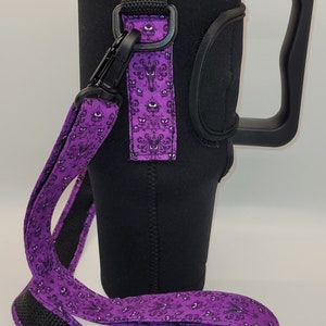 Crossbody Haunted Mansion Water Cup Carrier/ Thermo Bag, Cup Quencher Carry All/ crossbody bag/ Tumbler Bag/Shoulder pad/30oz & 40oz Tumbler