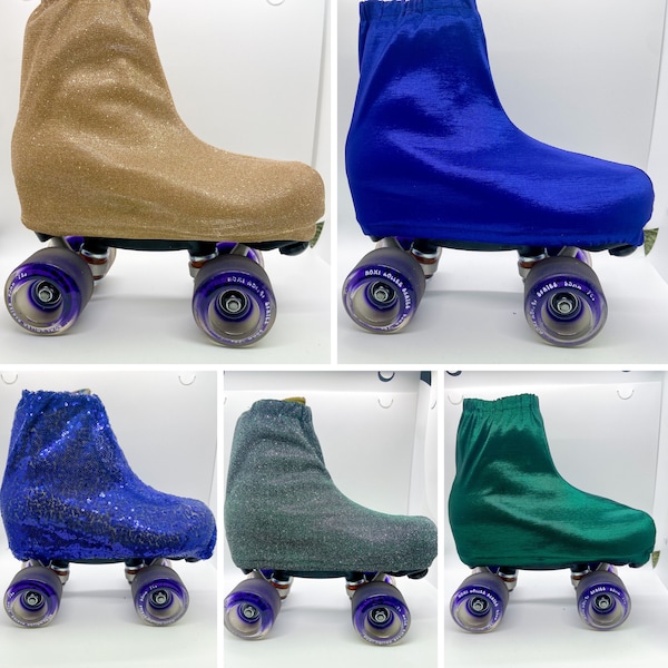 Couvre-bottes de patin à roulettes métalliques et scintillantes