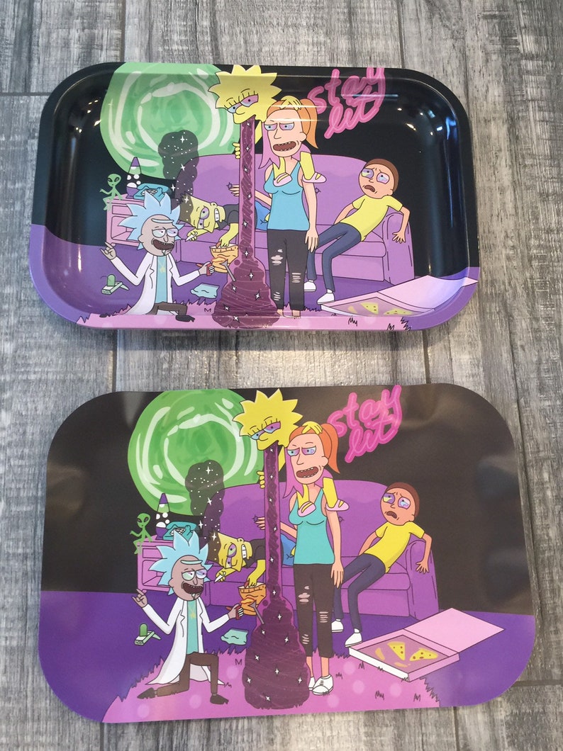 Rick & Morty Rolling Tray With Lid 7x11 Etsy