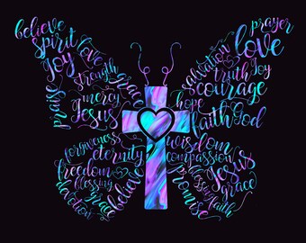 Download Butterfly Cross Svg Etsy