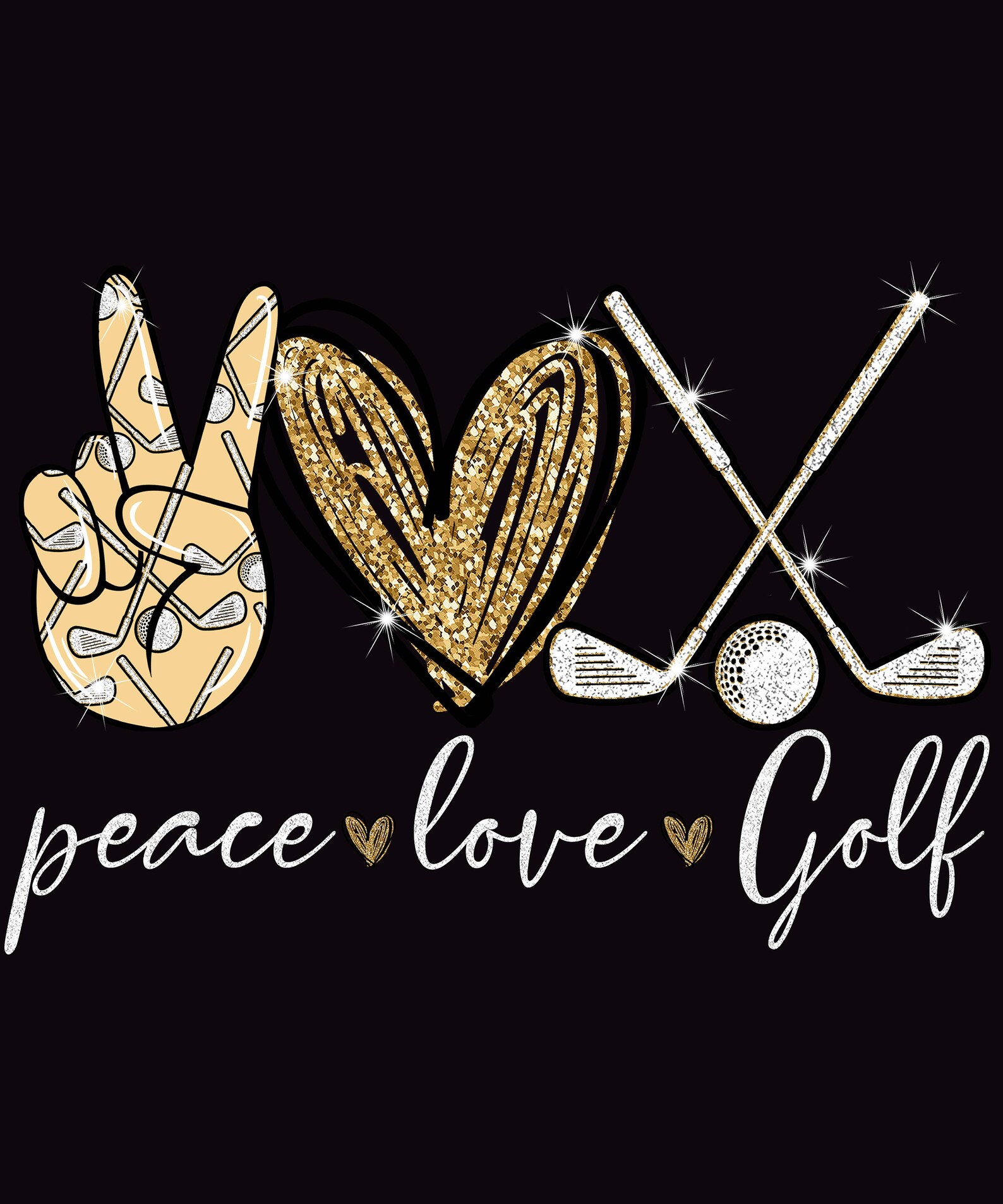 Peace Love Golf Digital Download File PNG File PSD file | Etsy