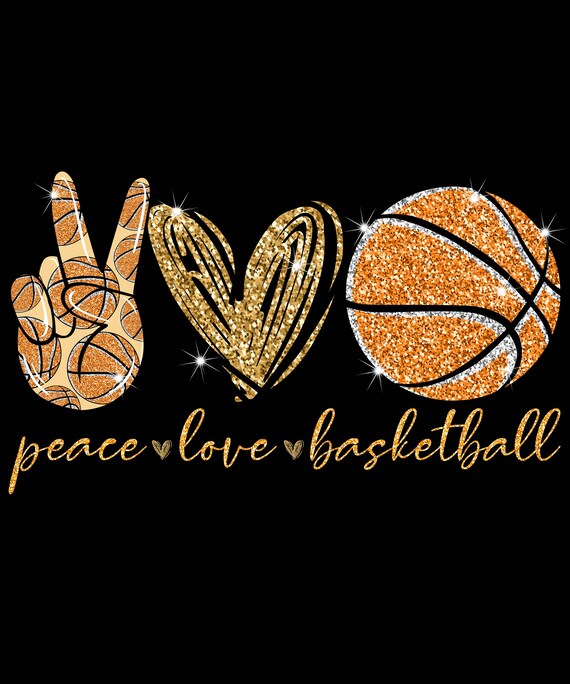 Peace love basketball png digital filebasketball printable