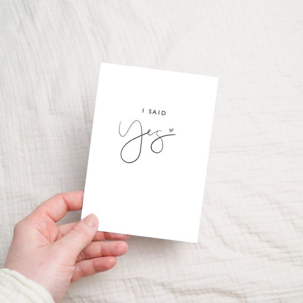 “i said yes” card | Card engagement | Wedding card | i said yes | I said yes | engaged | wedding | Surprise engagement