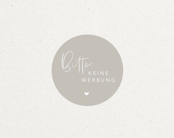 Aufkleber Briefkasten I bitte keine Werbung I Aufkleber wasserfest I Aufkleber outdoor I Sticker Briefkasten I Kleinigkeitenliebe