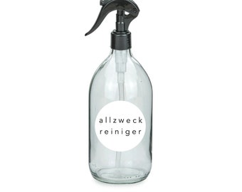 Botella pulverizadora “limpiador multiusos” | Vidrio marrón | Vidrio transparente | Dispensador de jabón | Donante | Cocina | limpieza | Artículos de limpieza | Amor por las pequeñas cosas