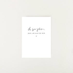 Karte „wie schön, dass ihr alle da seid“ |  Hochzeit Tischdeko | Sektempfang | Hochzeit  | Tischdekoration Sektempfang | Kleinigkeitenlie